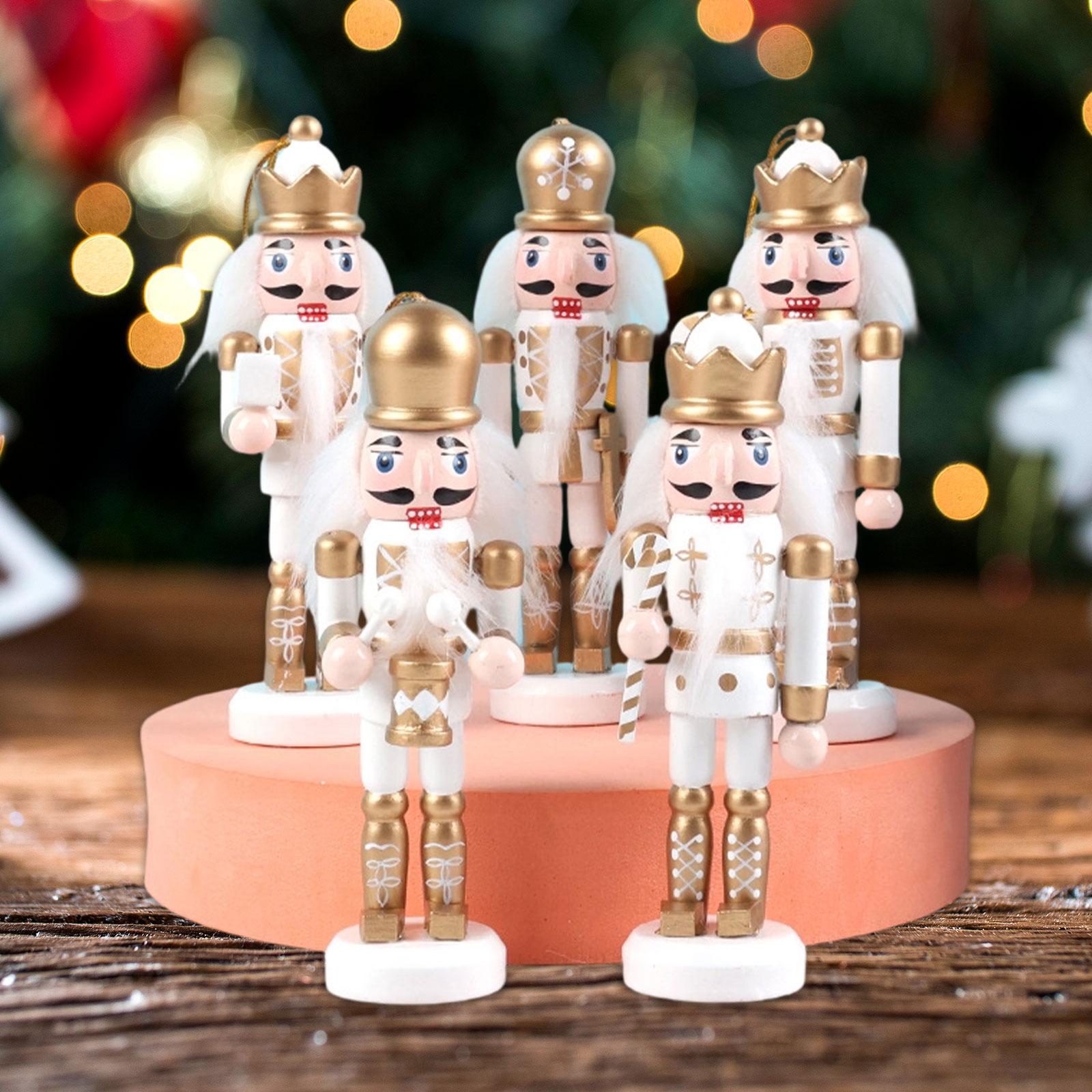 Nutcracker Figurine - 5x Christmas Nutcracker Ornaments Desktop Crafts