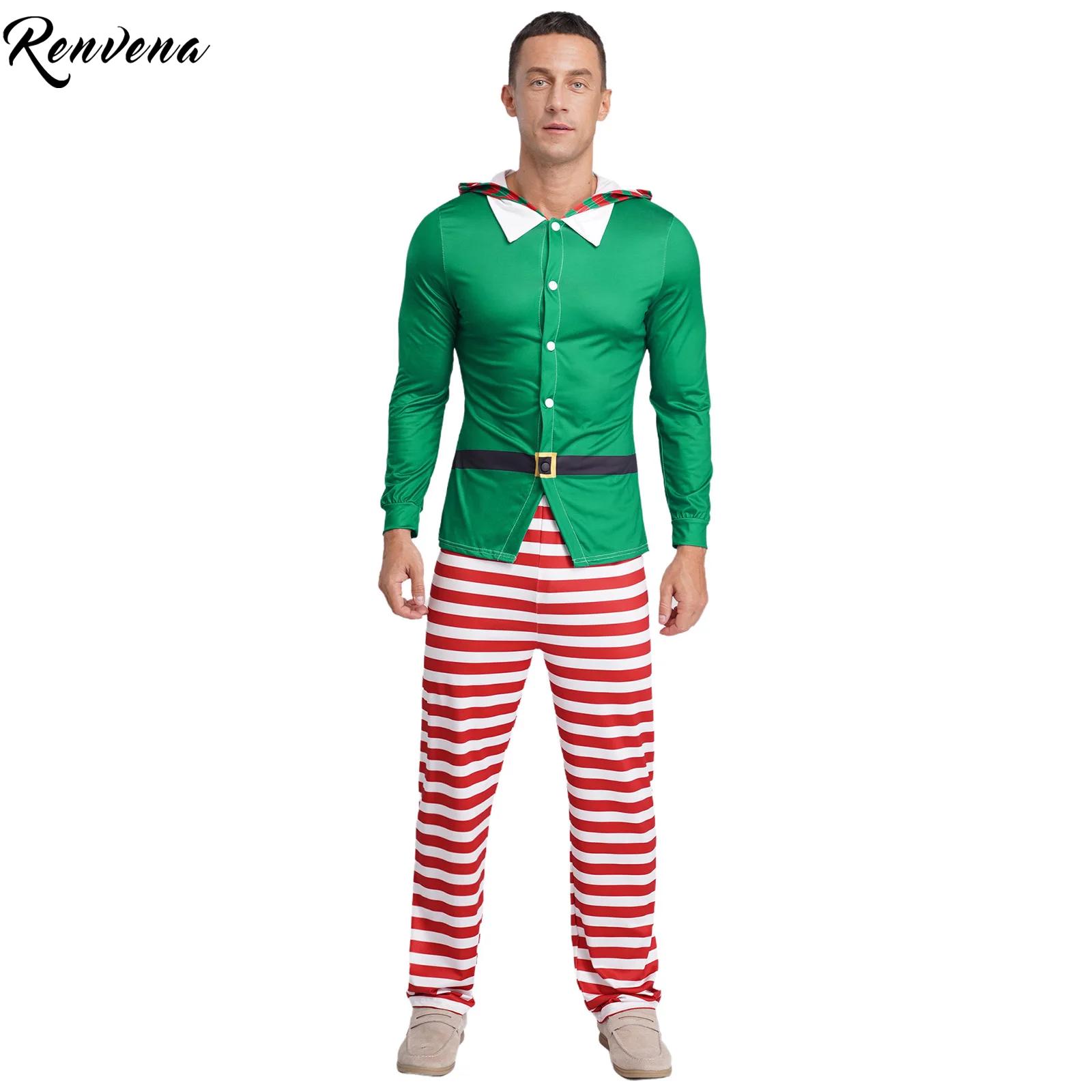 Elf Costume Christmas - Mens Christmas Elf Party Cosplay Costume