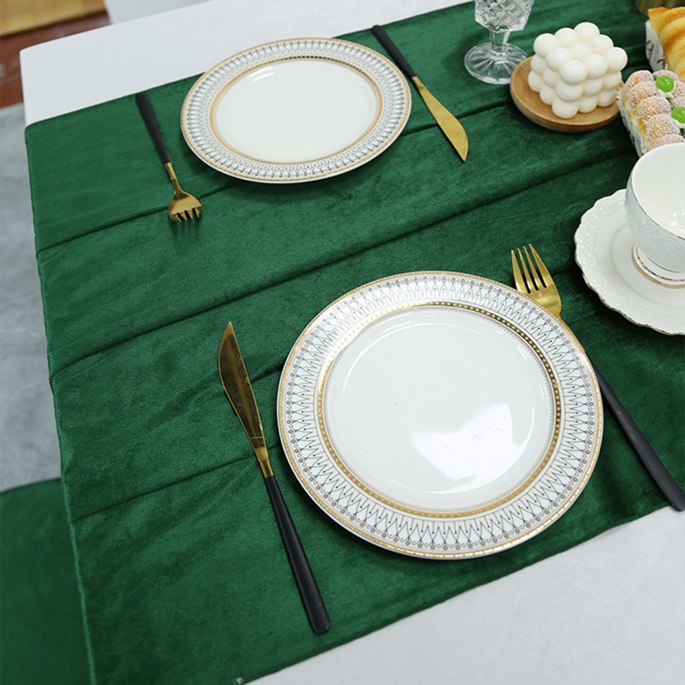 Green Velvet Table Runner Soft - đánh giá và giá Christmas Table Runner